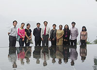 The delegation visits the Pavilion of Harmony, New Asia College